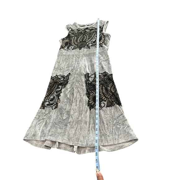 Yigal Azroul Gray Black Dressy Emo Goth Vamp Velvet Sleeveless Dress Size 10 - Picture 13 of 13